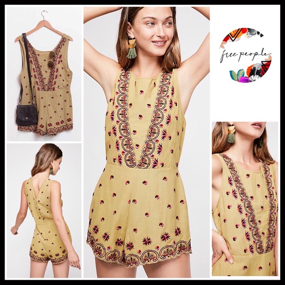 FREE PEOPLE BOHO ROMPER SLEEVELESS PLAYSUIT A2C - Picture 14 of 14